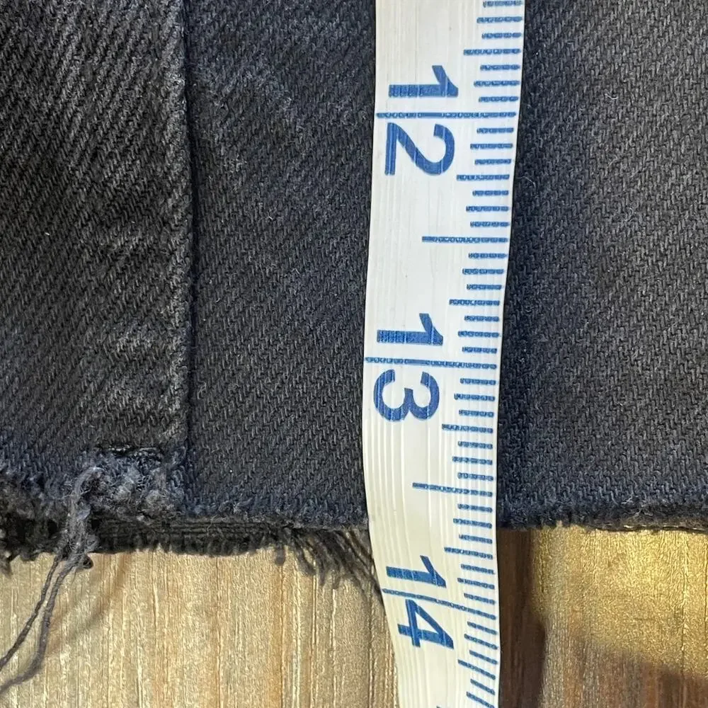 Free People We The Free Blk Denim Distressed Button Fly Mini Skirt size 25